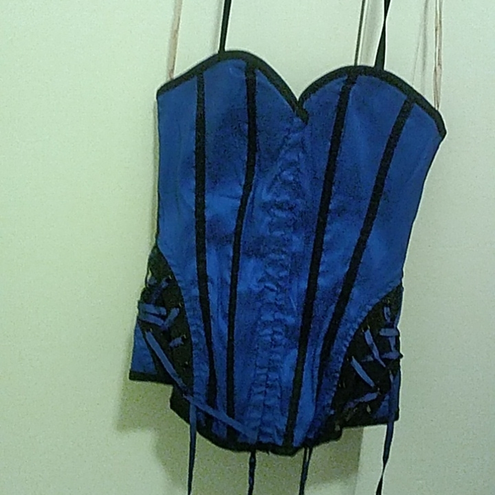Blue and Black Corset